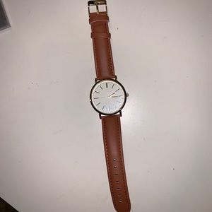 Leather band watch